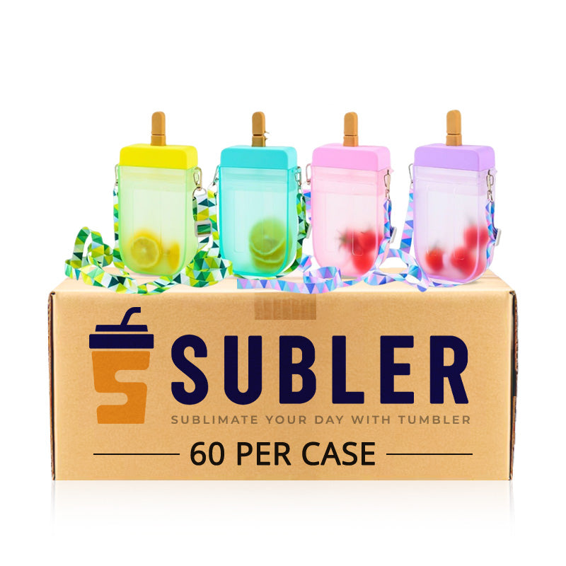 10oz Ice Cream Shaped Plastic Popsicle Water Bottle – 60PCS Bulk