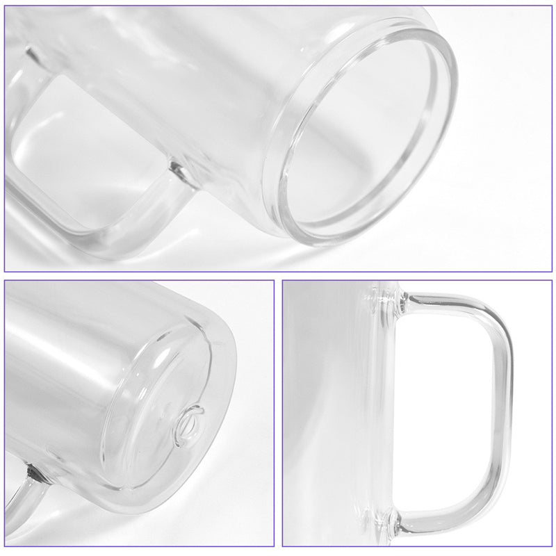 121520oz Sublimation Snow Globe Glass Cups with Handle – 25pcs Bulk