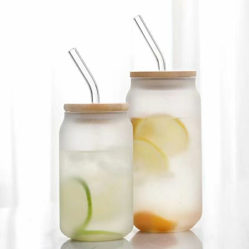 16/20oz Sublimation Glass Can Clear and Matte with Bamboo Lid – Wholesale 25PCS Pack