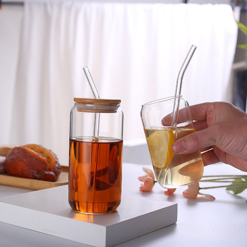 16/20oz Sublimation Glass Can Clear and Matte with Bamboo Lid – Wholesale 25PCS Pack