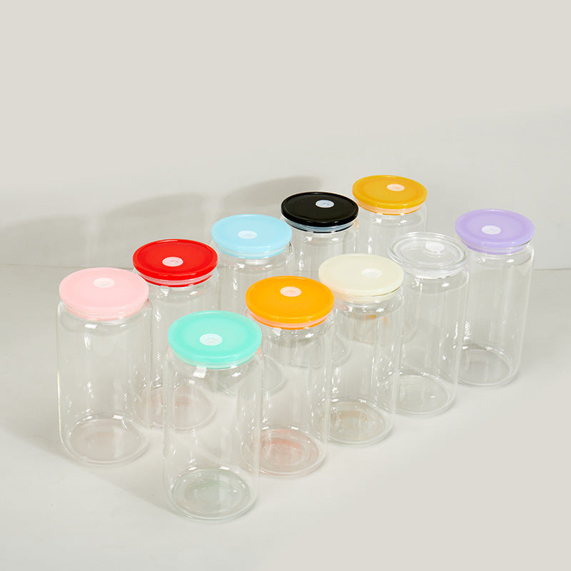 16oz Clear Acrylic Libbey-Style Can with Colorful PP Lids (50/60PCS Bulk Pack)