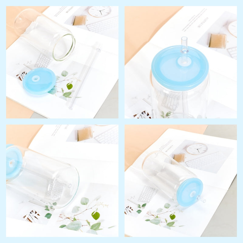 16oz Clear Acrylic Libbey-Style Can with Colorful PP Lids (50/60PCS Bulk Pack)