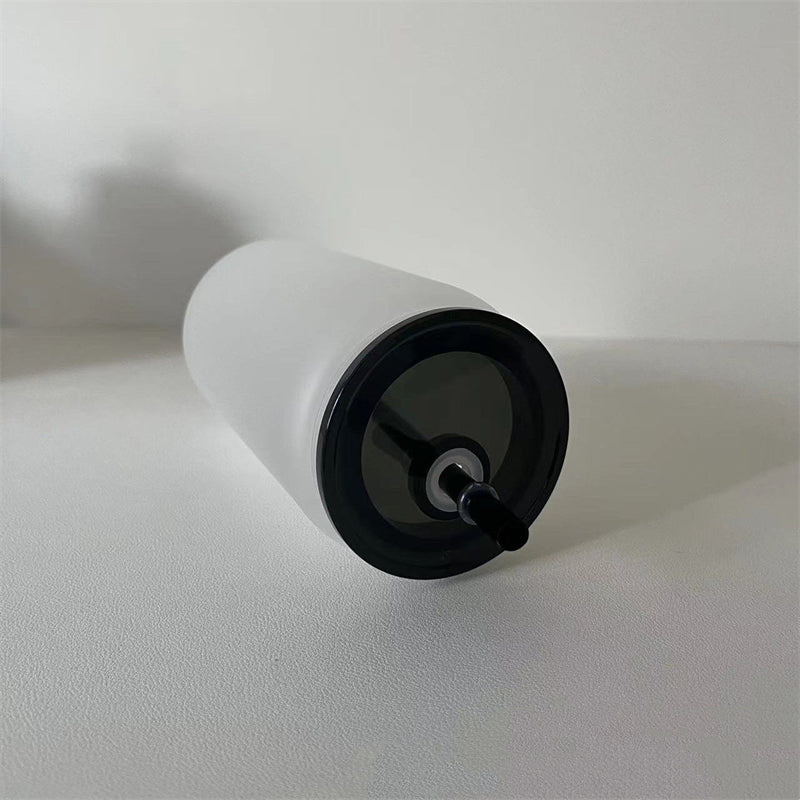 16oz Frosted Jelly Glass Can for Sublimation with Color Lid & Straw (25PCS/Case)