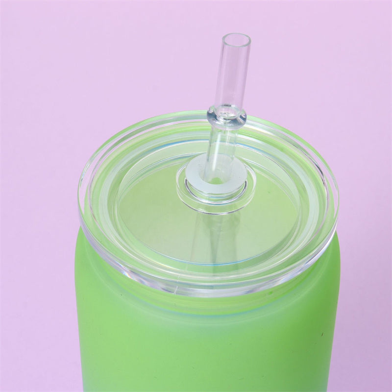 16oz Matte Solid & Ombre Colored Plastic Cup with PP Lids - 50PCS Pack
