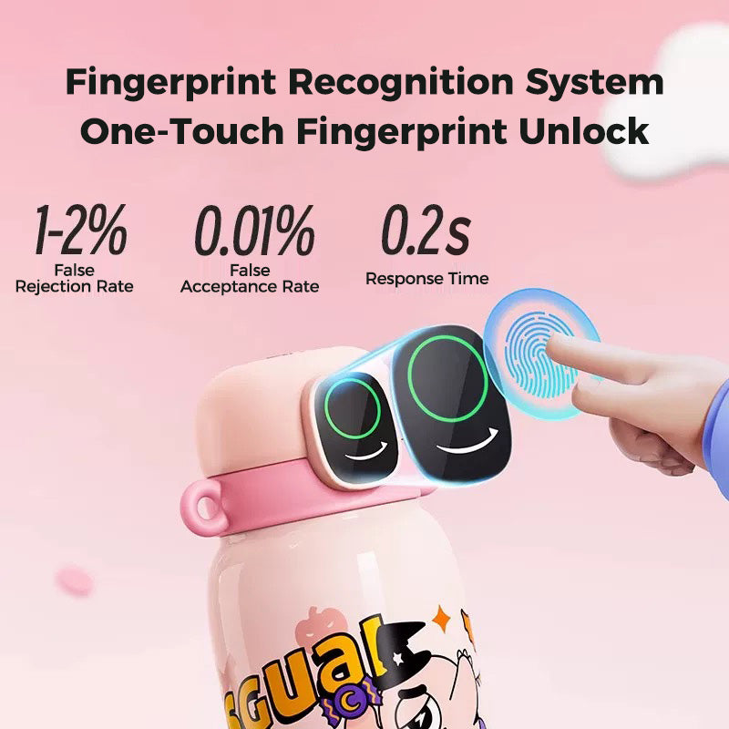 19oz SGUAI K6 Fingerprint Unlock Insulated Tumbler for Kids Smart Water Bottle