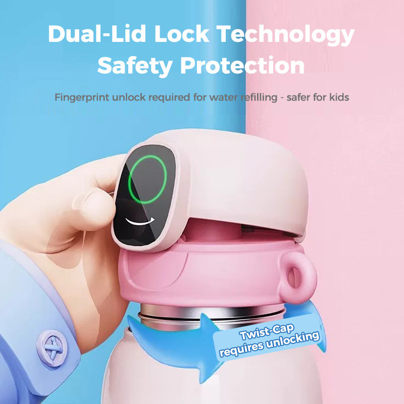 19oz SGUAI K6 Fingerprint Unlock Insulated Tumbler for Kids Smart Water Bottle