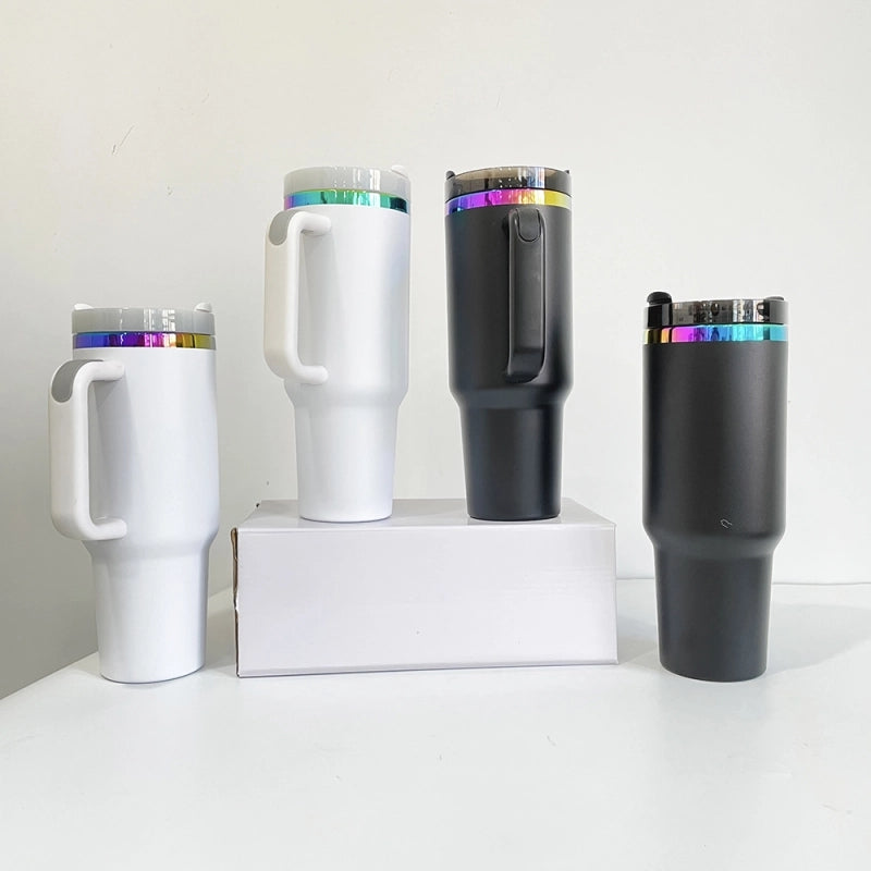 40oz Powder Coat Rainbow UnderneathTumblers for Laser Engraving (20PCS/Case) US warehouse
