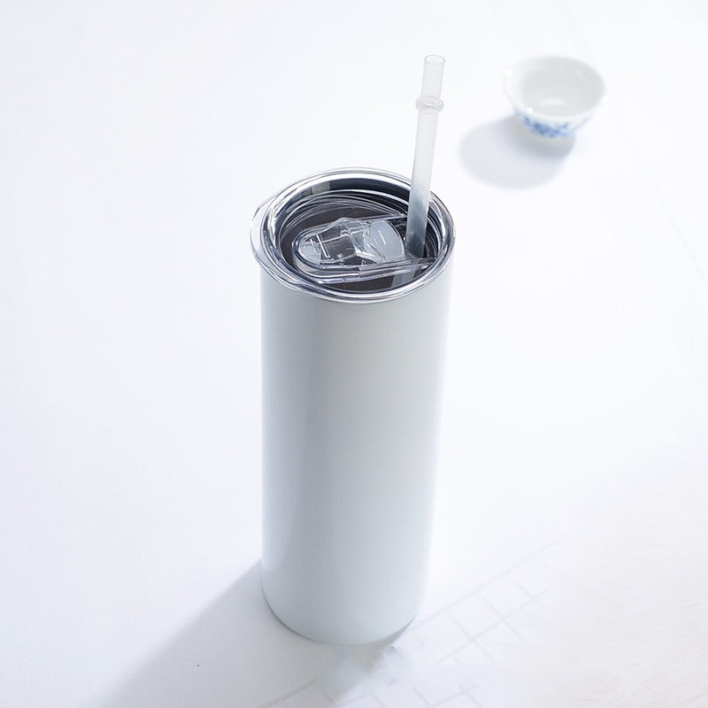 20oz Straight Sublimation Skinny Tumblers with Mixed-Colored Lids (25PCS/Case)