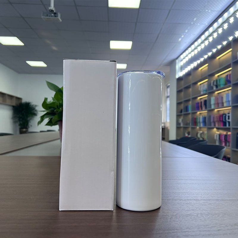 20oz Sublimation Skinny Tumbler with Flat Bottom – 25PCS Bulk Pack