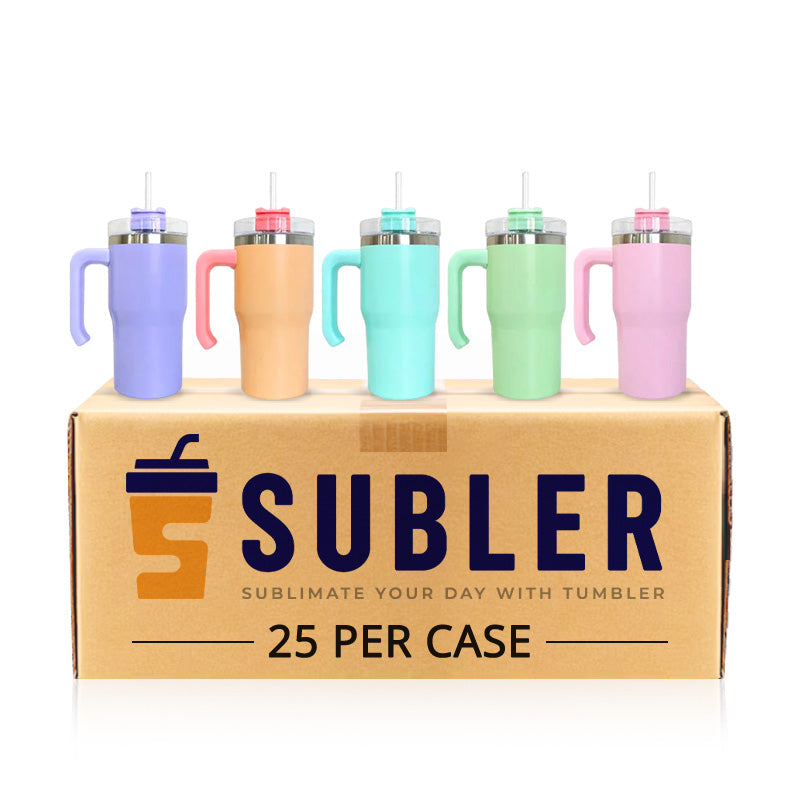 20oz Sublimation Stainless Steel Tumblers with Handle 5 Macaron Colors 25PCS