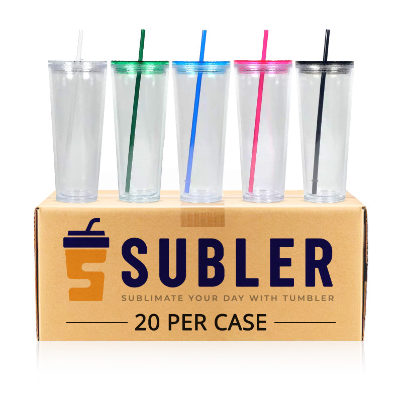 24oz Double Wall Acrylic Snow Globe Tumbler for DIY Customization (20PCS/Case)