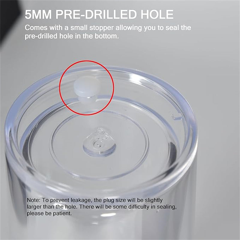 24oz Double Wall Acrylic Snow Globe Tumbler for DIY Customization (20PCS/Case)