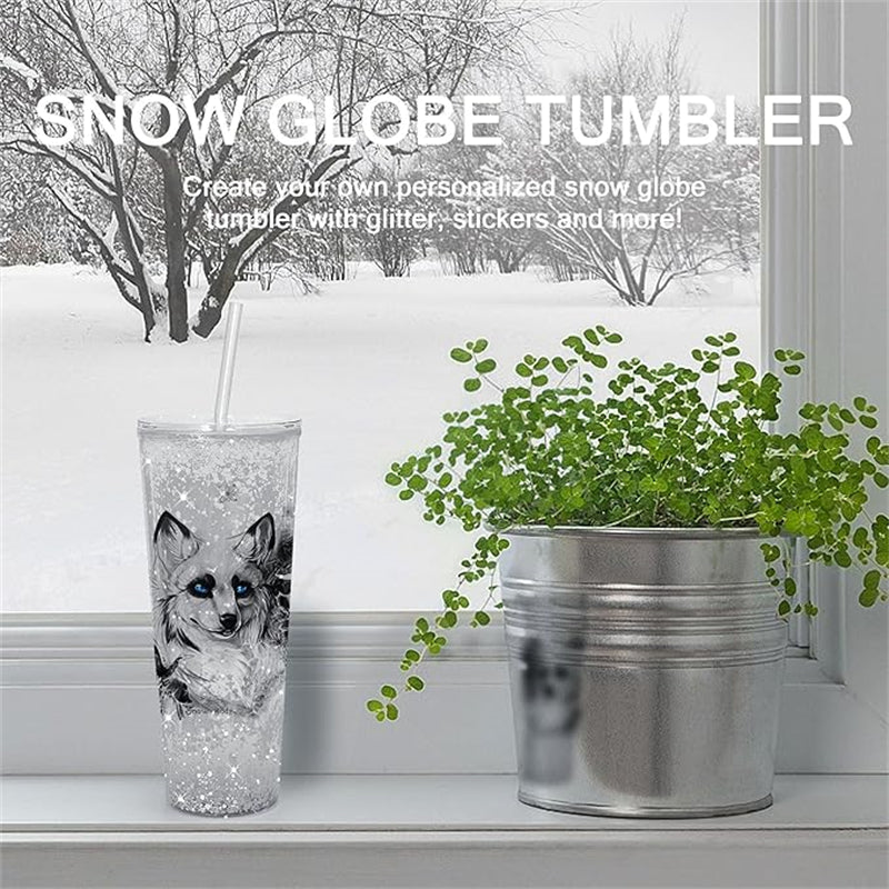 24oz Double Wall Acrylic Snow Globe Tumbler for DIY Customization (20PCS/Case)