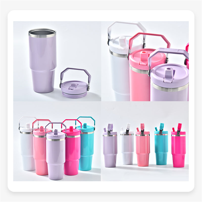 30oz Stainless Steel Sublimation Glossy/Matte Tumbler with Portable Handle (20PCS/Case)