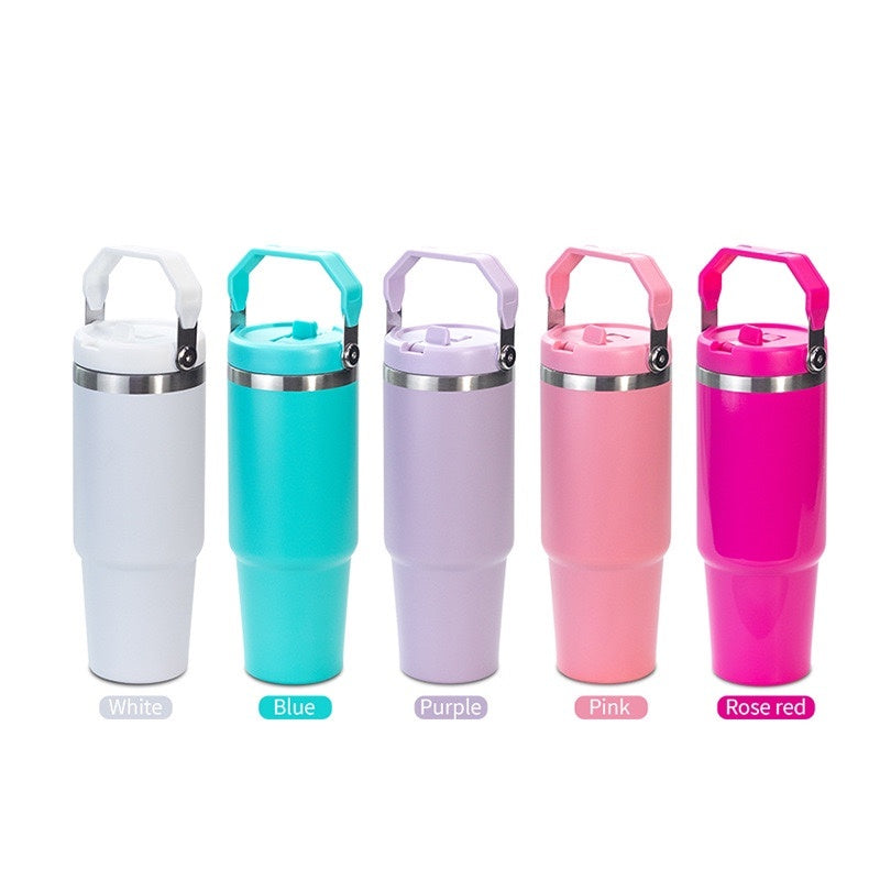 30oz Stainless Steel Sublimation Glossy/Matte Tumbler with Portable Handle (20PCS/Case)