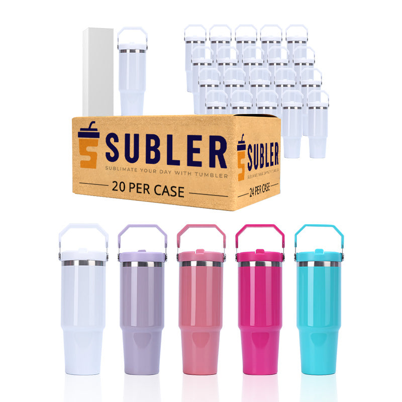 30oz Stainless Steel Sublimation Glossy/Matte Tumbler with Portable Ha
