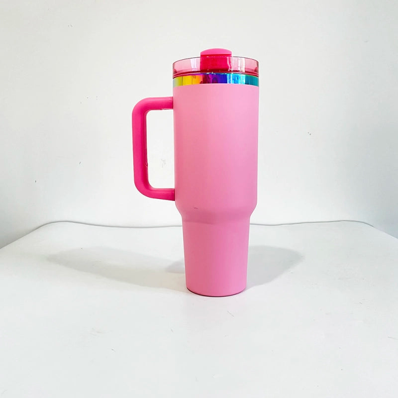 40oz Powder Coat Mixed Color Rainbow Plated Tumblers for Laser Engraving