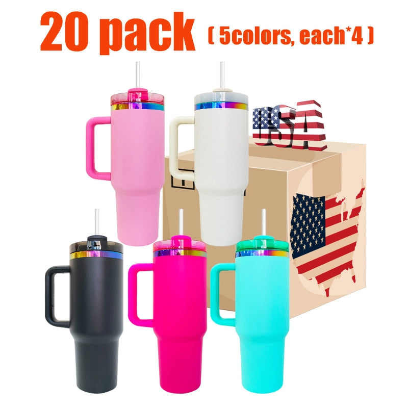 40oz Powder Coat Mixed Color Rainbow Plated Tumblers for Laser Engraving