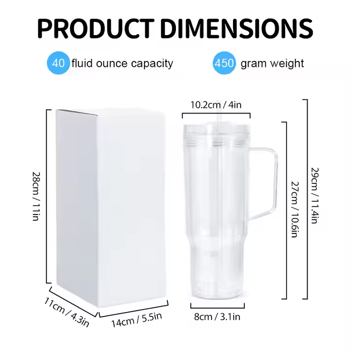 40oz Pre-Drilled Snow Globe Tumbler with Handle | Subler DIY Cups