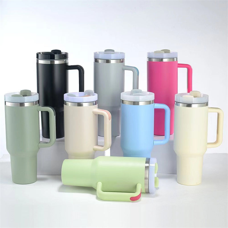 40oz Stainless Steel Stanley Dupe Tumbler 2.0 with Handle for Sublimation (16PCS/Case)