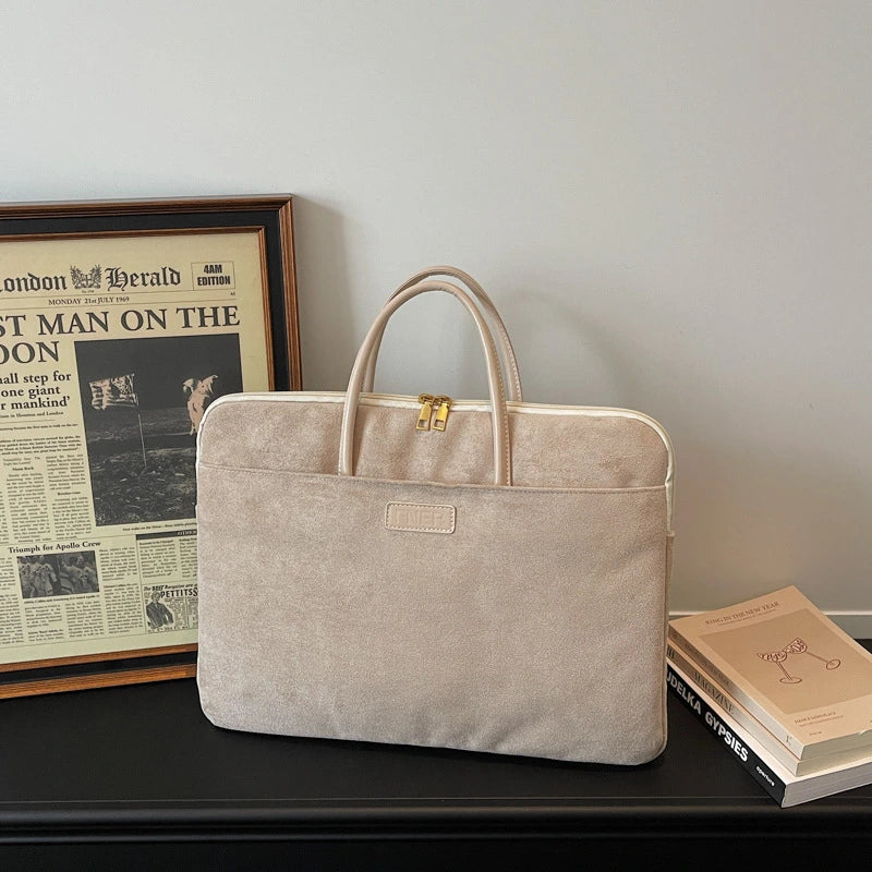 Business suede handbag