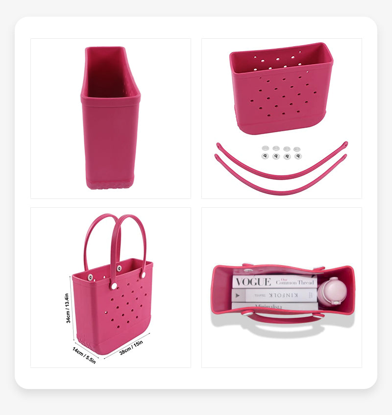 Durable EVA Waterproof Beach Tote Bag With Multiple Colors and Sizes Available (10PCS)