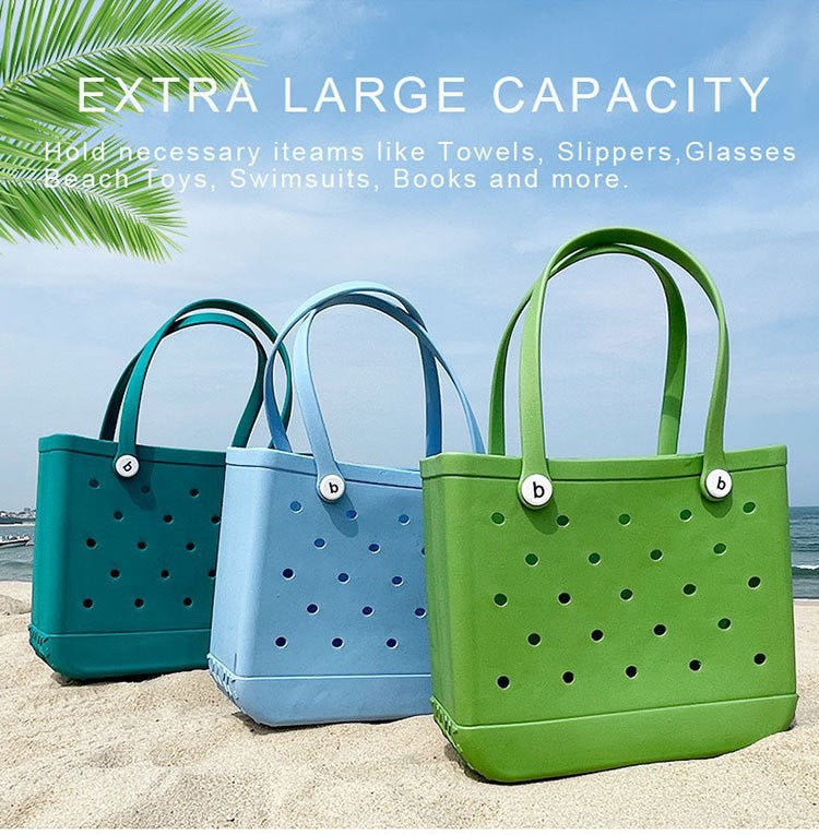 Durable EVA Waterproof Beach Tote Bag With Multiple Colors and Sizes Available (10PCS)