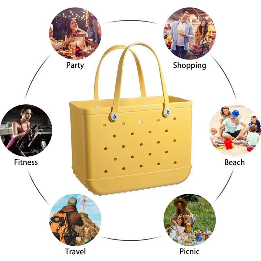 Durable EVA Waterproof Beach Tote Bag With Multiple Colors and Sizes Available (10PCS)
