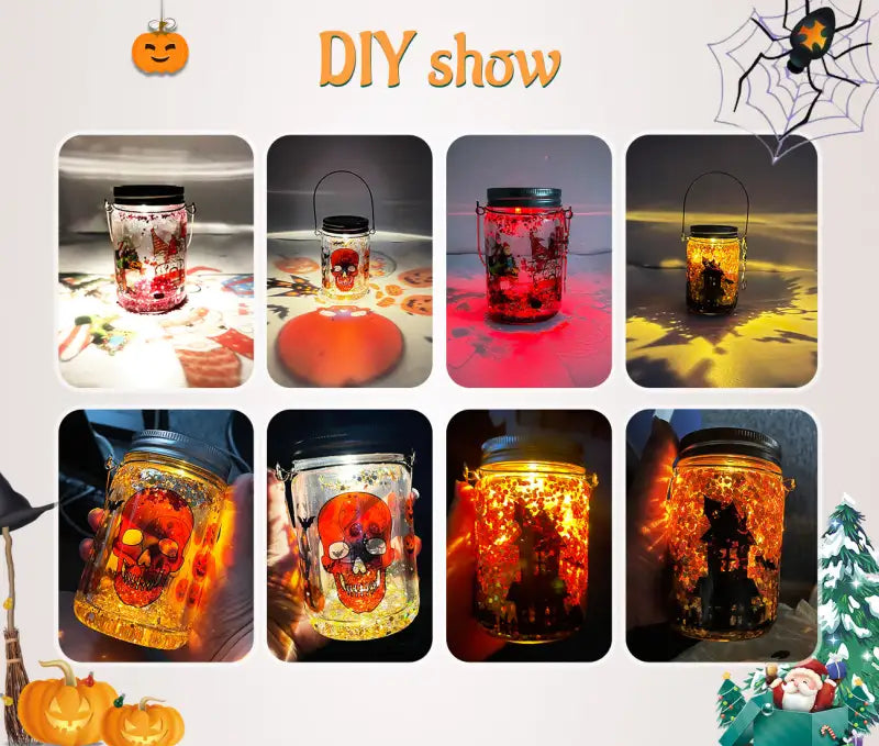 Halloween Christmas Decorative Garden Hanging Wind Spinner Light Blank Sublimation Snow Globe Double Wall Pre-Drilled Solar Light Drinking Glass Mason Jar 32pcs USA Warehouse 11oz