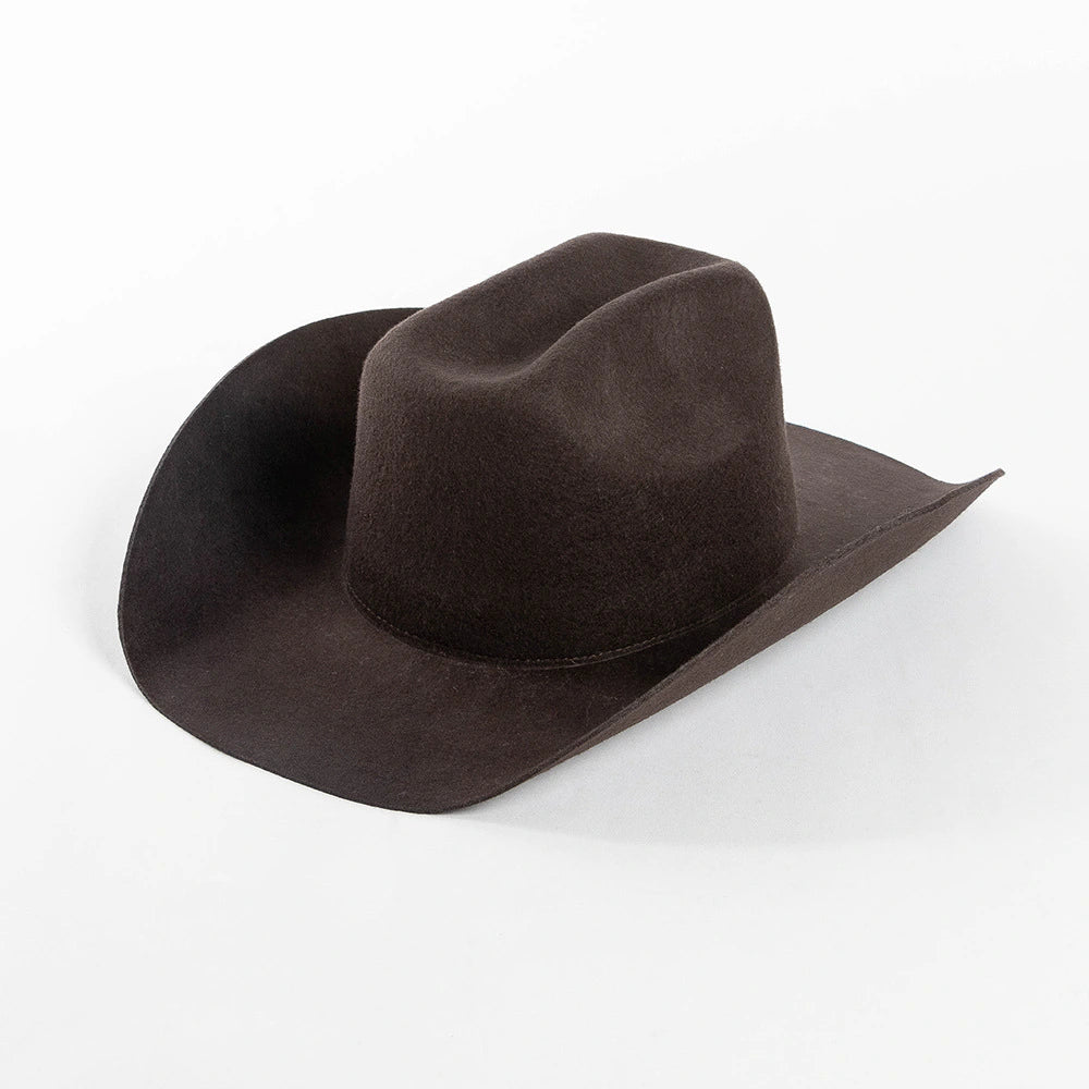 Premium Pure Wool Western Cowboy Hat - Classic Wide Brim Fedora | Wholesale MOQ 20PCS
