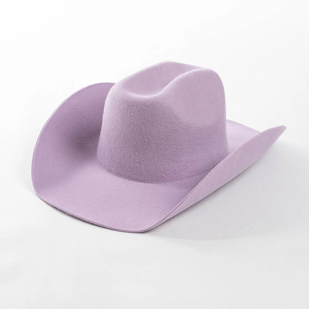 Premium Pure Wool Western Cowboy Hat - Classic Wide Brim Fedora | Wholesale MOQ 20PCS