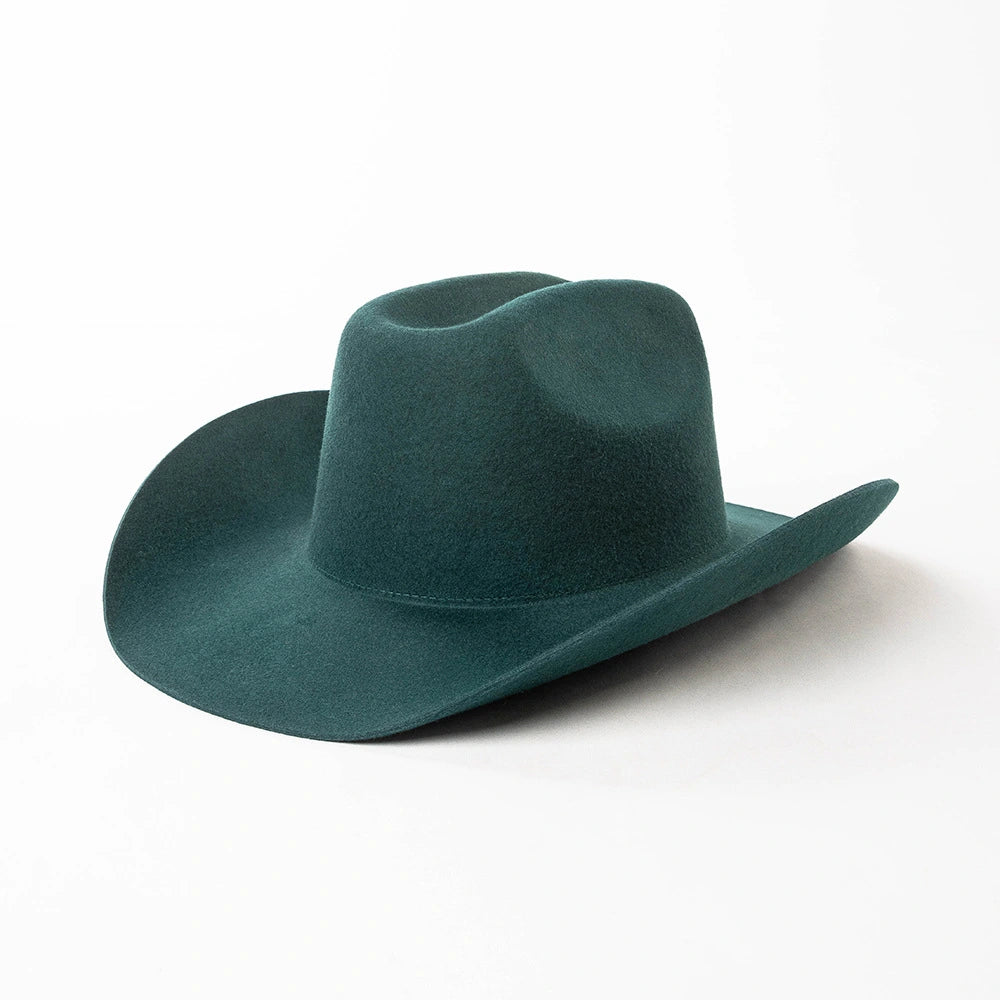 Premium Pure Wool Western Cowboy Hat - Classic Wide Brim Fedora | Wholesale MOQ 20PCS