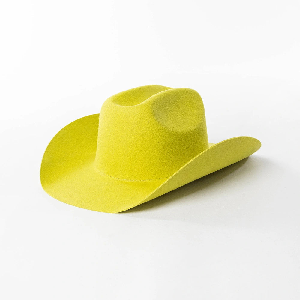 Premium Pure Wool Western Cowboy Hat - Classic Wide Brim Fedora | Wholesale MOQ 20PCS