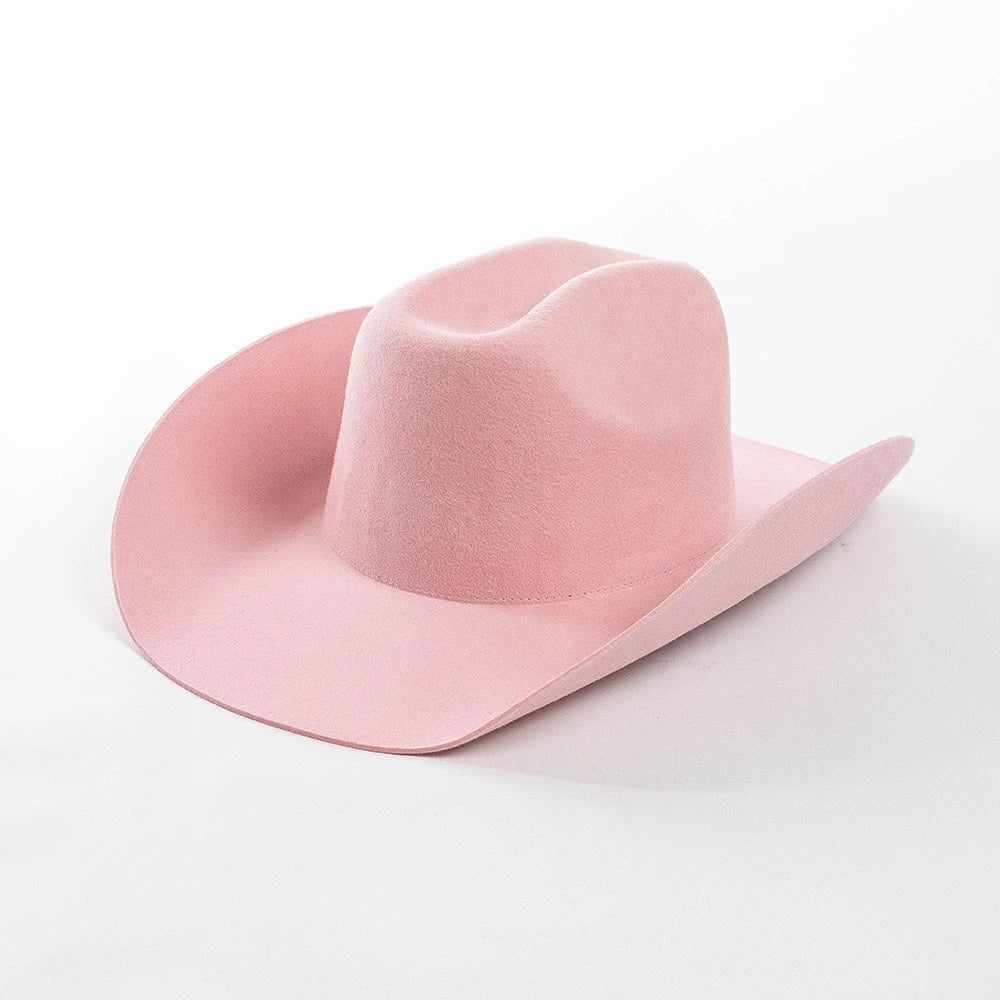 Premium Pure Wool Western Cowboy Hat - Classic Wide Brim Fedora | Wholesale MOQ 20PCS