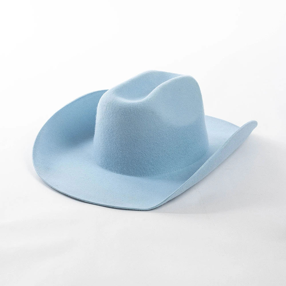 Premium Pure Wool Western Cowboy Hat - Classic Wide Brim Fedora | Wholesale MOQ 20PCS