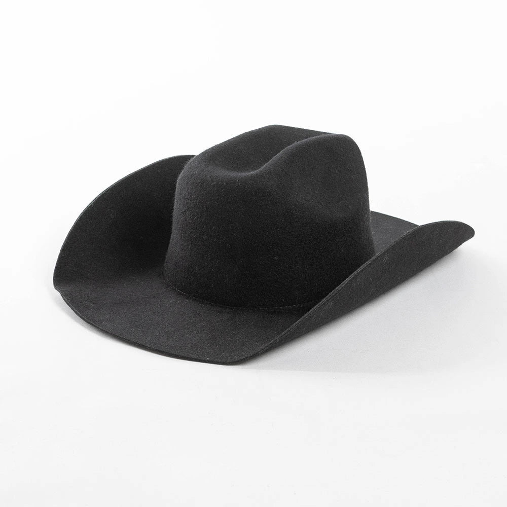 Premium Pure Wool Western Cowboy Hat - Classic Wide Brim Fedora | Wholesale MOQ 20PCS