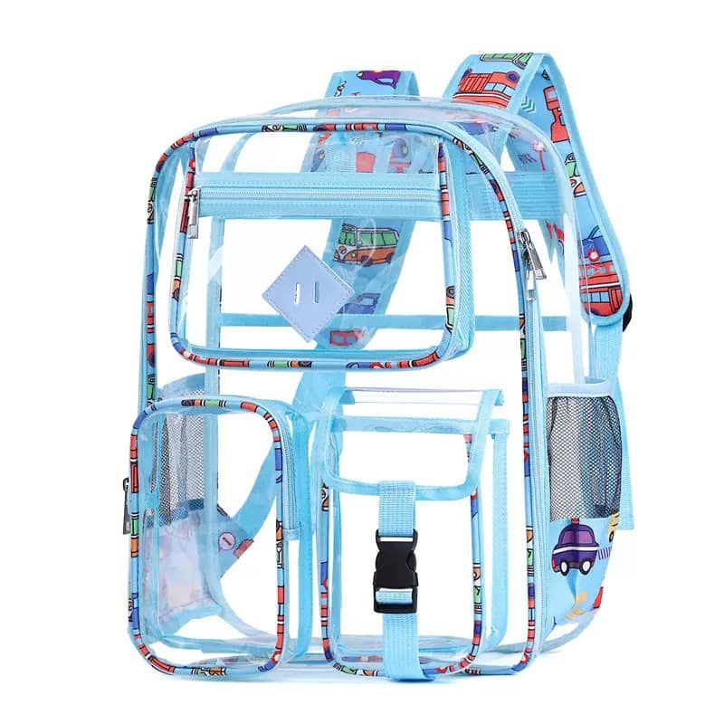 Hot Selling Colored transparent schoolbag Large Capacity Students Backpacks 20pcs customize clolor