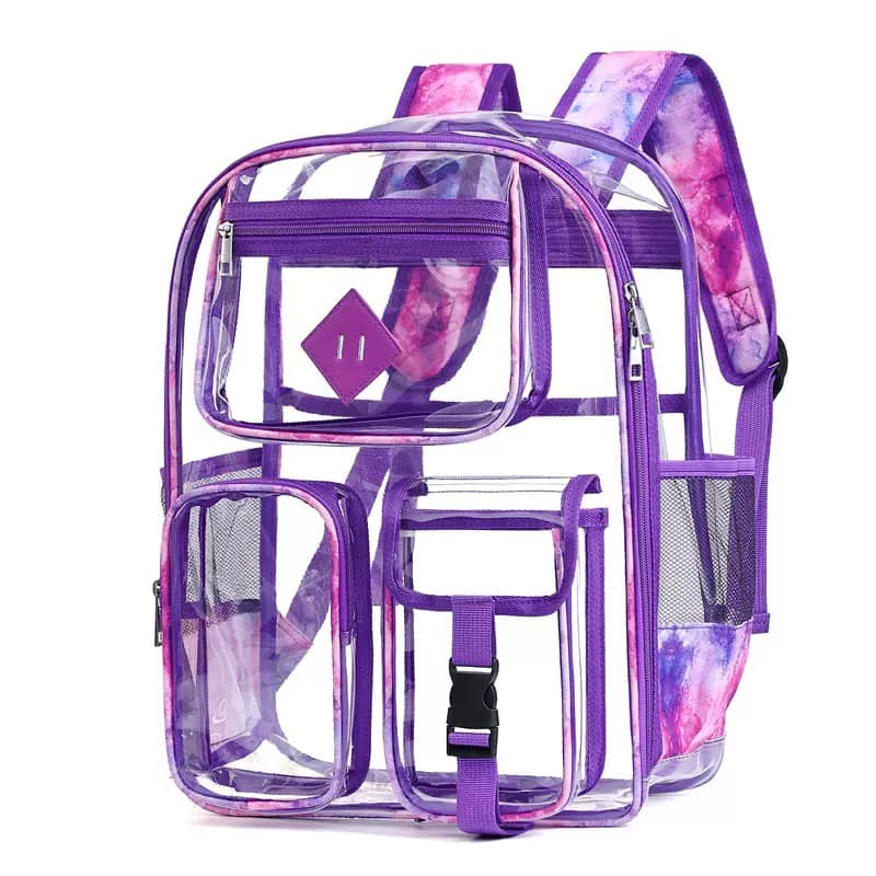 Hot Selling Colored transparent schoolbag Large Capacity Students Backpacks 20pcs customize clolor