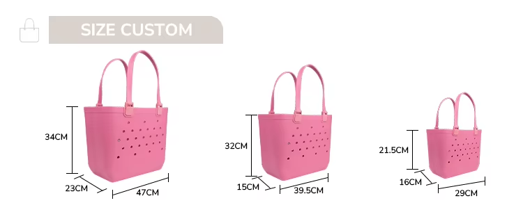 Large Capacity Waterproof EVA Beach Tote Bag – Removable Straps, Durable & Customizable (10PCS))