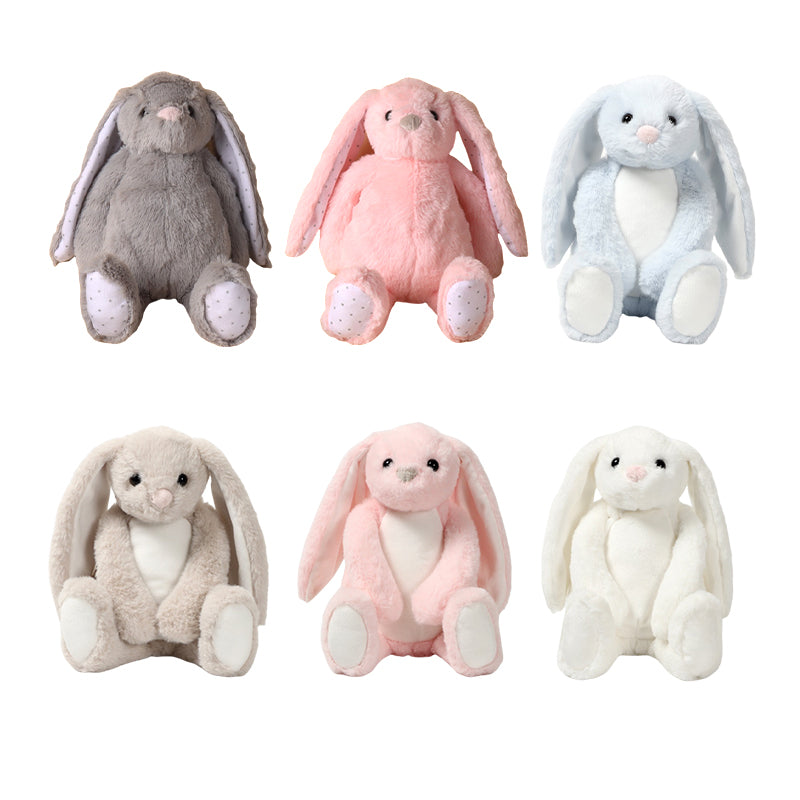 Long-Ear Bunny Plush Toys for Easter 2 Styles Mixed (25PCS Bulk)