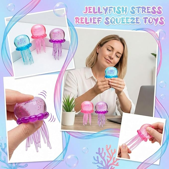 NeeDoh Jelly Squish Jellyfish Fidget Stress Relief Toys 80pcs