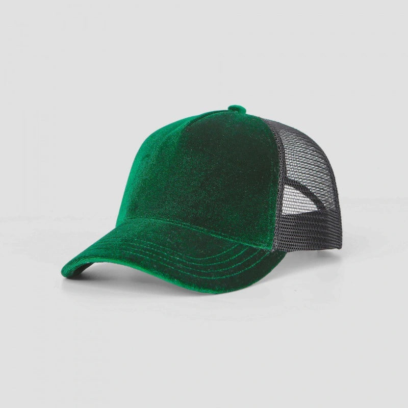 Premium Blank Velvet 5 Panel Trucker Hat - Luxury Mesh Back Cap | Wholesale Mixed Orders