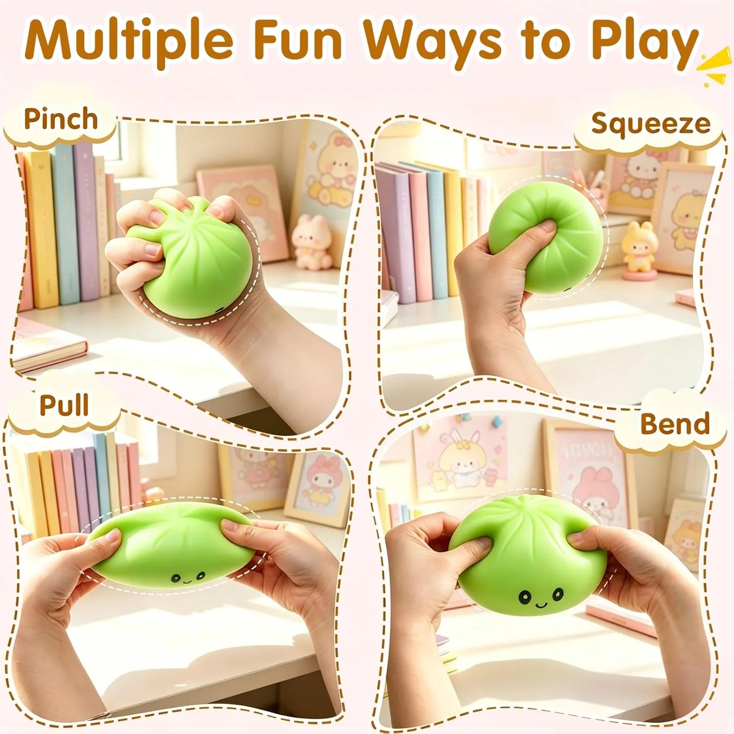 Sensory Stress Relief Toys Squishy Slow Rising Dumpling 72pcs