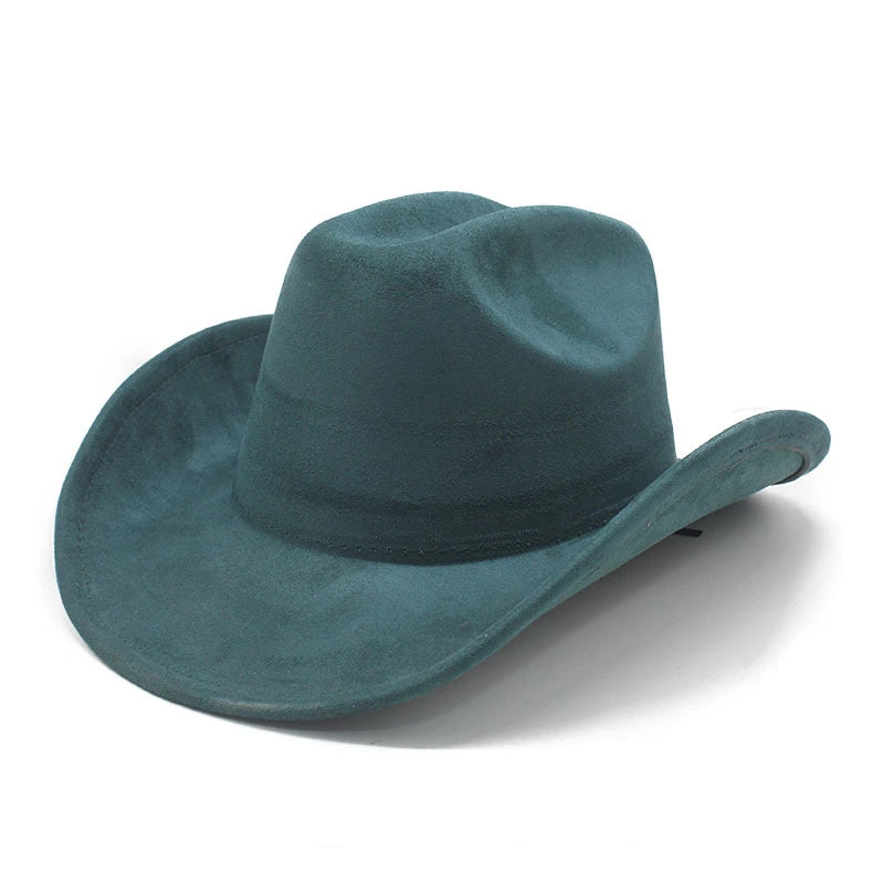 Solid Suede Panama Style Cowboy Hat - Blank & Customizable - Mixed Orders Support