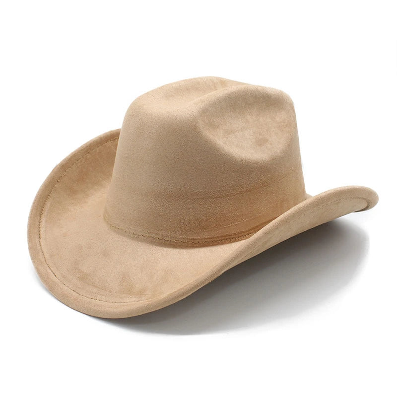 Solid Suede Panama Style Cowboy Hat - Blank & Customizable - Mixed Orders Support