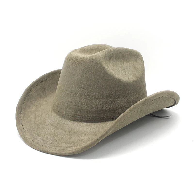 Solid Suede Panama Style Cowboy Hat - Blank & Customizable - Mixed Orders Support