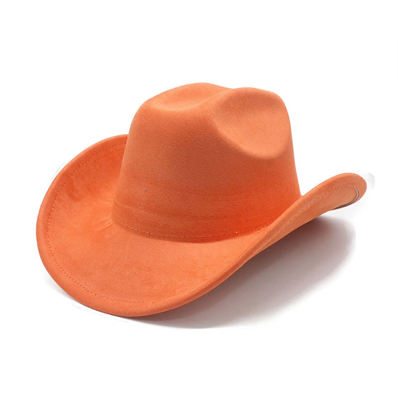 Solid Suede Panama Style Cowboy Hat - Blank & Customizable - Mixed Orders Support