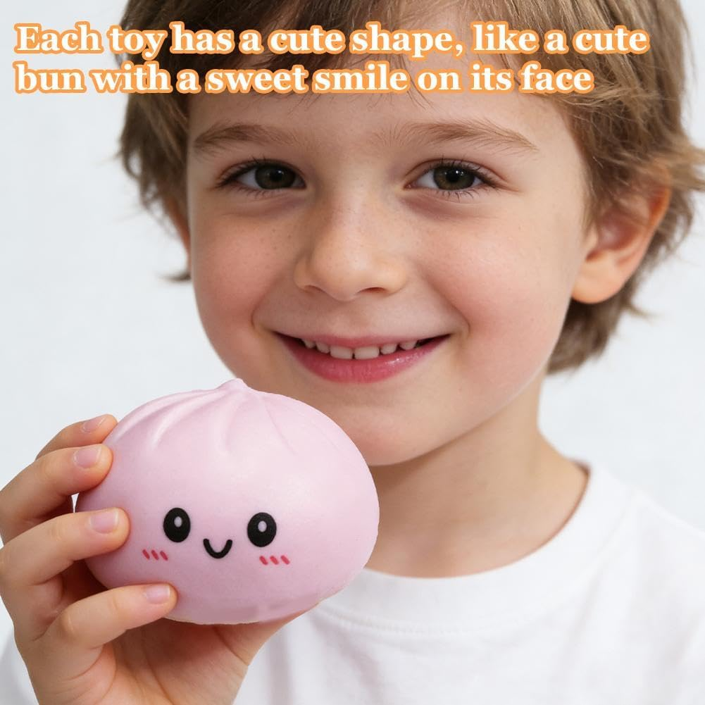 Squishy Dumpling Stress Ball Relief Squeezing Bun Toys 60pcs