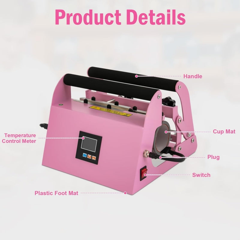 Sublimation Heat Press Machine for 40oz Car Cups Tumblers and Mugs