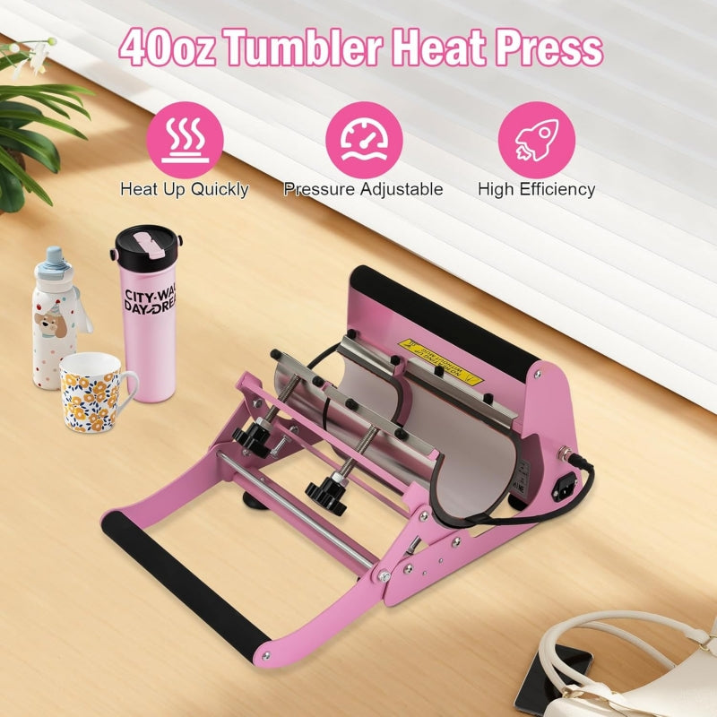 Sublimation Heat Press Machine for 40oz Car Cups Tumblers and Mugs